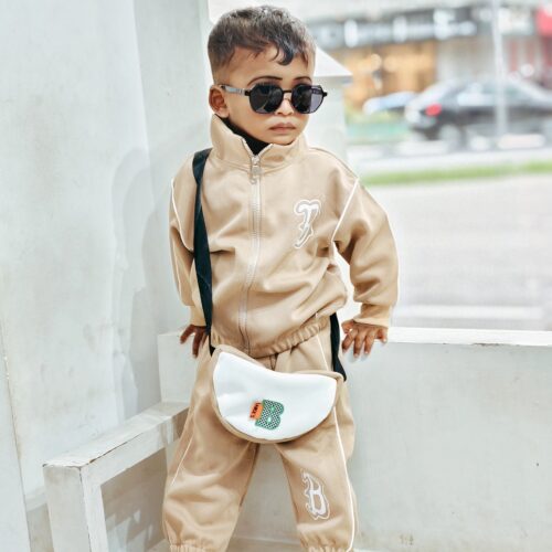 Boys Sweat Jacket, Pant & Sling Bag