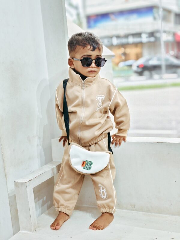 Boys Sweat Jacket, Pant & Sling Bag