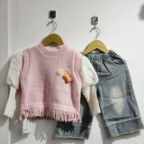 Girls Cotton Jacket & Jeans Pant